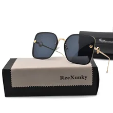 Retro F Designer Square Sunglasses Women Men Oversized Vintage Glasses Black Sun Glasses Shades UV400 Accessory Eyeglasses