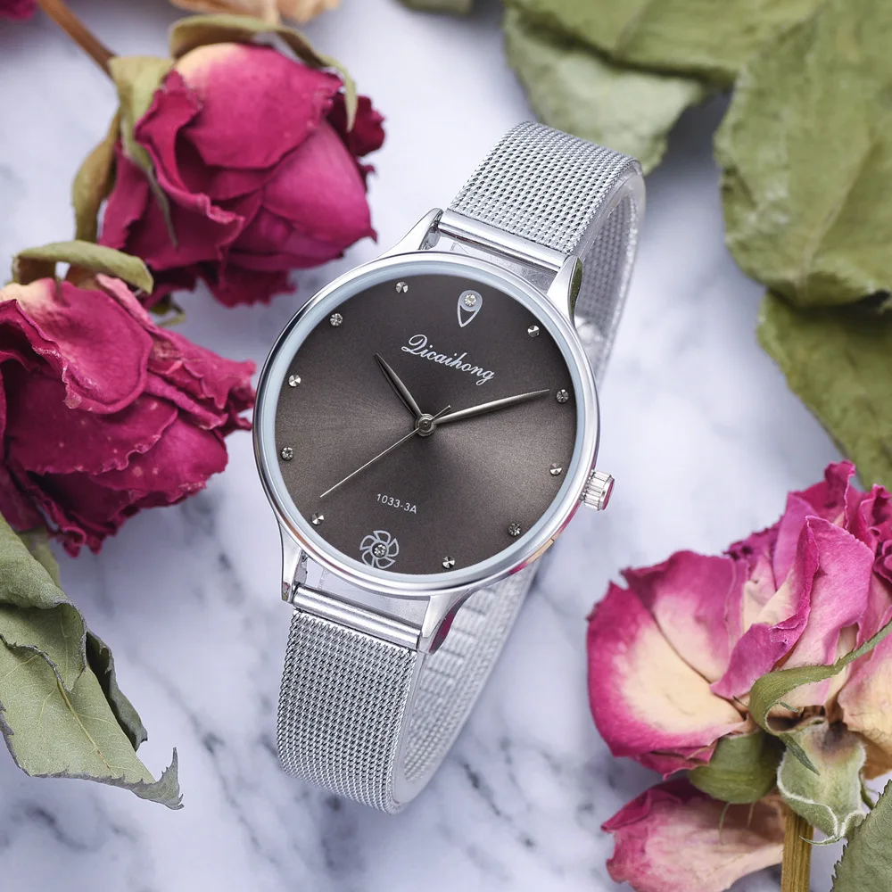 Часы для женщин модные часы 2019 Элитный бренд простой серебряный ультра-тонкий пояс сетки для женщин кварцевые наручные часы для