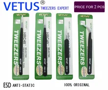 2 pc Brand Antistatic tweezers tools eyelashes lashes tweezer vetus for eyelash extension pinzas cejas eyebrows stainless pincet