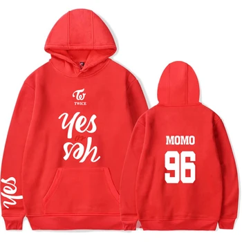 

TWICE MOMO star trend Korean version of the hooded sweatshirt jacket college wind student leisure wild