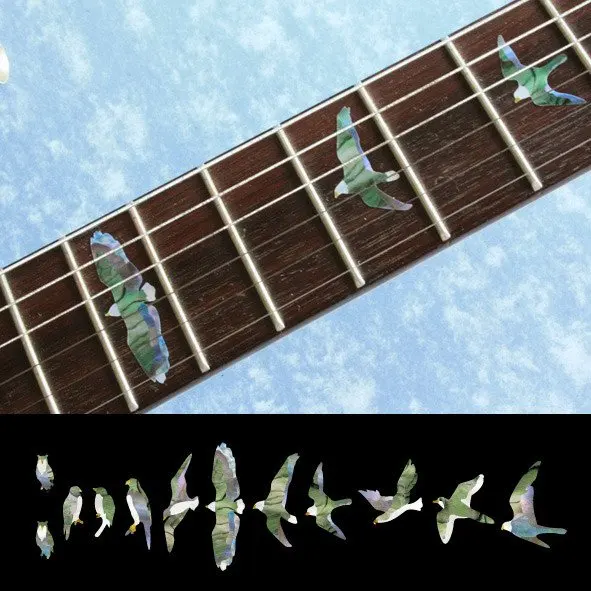 Гриф маркеры инкрустация наклейки надписи для гитары и бас - птицы в полете - ушка смешанный Цвет