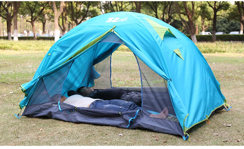 Палатки для кемпинга на открытом воздухе для Отдых Путешествия 2 человек Двойной Слои ветрозащитный Водонепроницаемый 3 сезона Пеший Туризм путешествие туристическая палатка