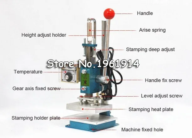 

Hot foil stamping machine leather deboss machine 2 in 1 (13x10cm) 220V DIY Embossing Hot Stamping Machine