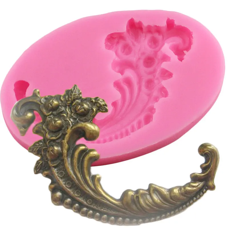 

Feather Shape Chocolate Fondant Mold Scroll Relief Border Silicone Molds Cake Decorating Tools Resin Polymer Clay Candy Mould