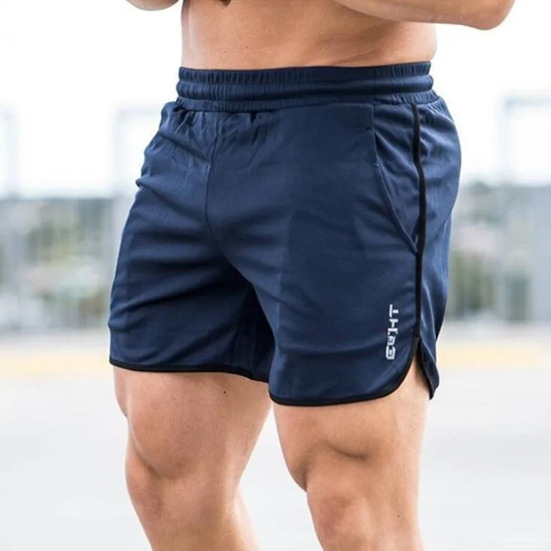 Новые мужские шорты спортивные для бега, для бега, для фитнеса, шорты быстросохнущие, Мужская для спортзала, мужские шорты, спортивные тренажеры, мужские шорты - Цвет: Dark blue A