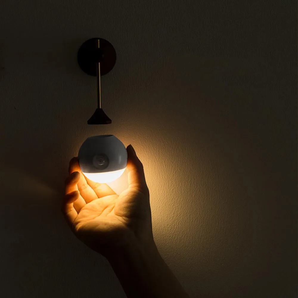 100% Brand New High Quality USB Night Light Corridor Bathroom Bedroom Intelligent Body Sensor Bedside Lamp Drop Shipping | Лампы и