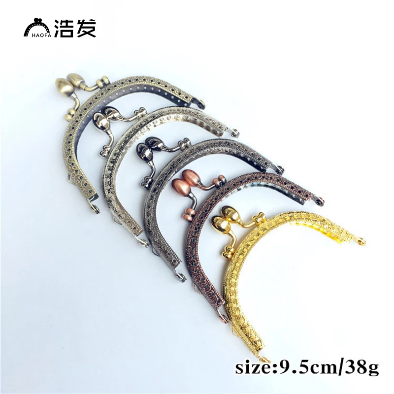 

HAOFA 10pcs 9.5cm Purse Accessories for Bags Metal Frame Kiss Lock Clasp Metal Purse Frame Metal Purse Frame Handle Purse Frame