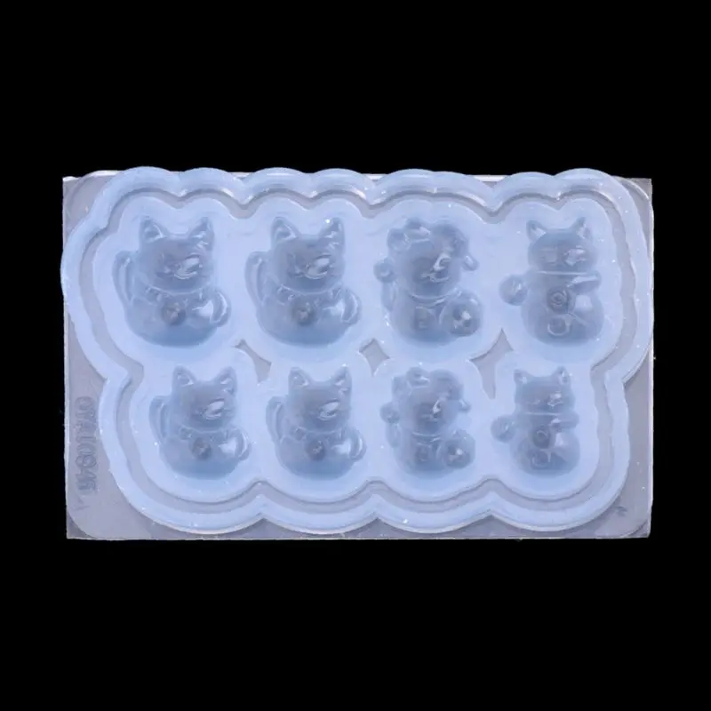 

8 Different Fortune Cat Postures Nail Art Mold Expoy Resin Cabochon Jewelry Mold