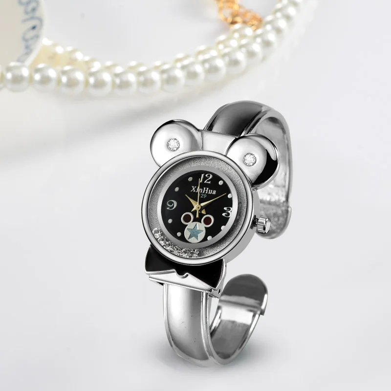 

Relogios Feminino 2018 XINHUA Women Watches Stainless Steel Bracelet Bangle Cute Mouse Quartz Watches Designer Female Clock