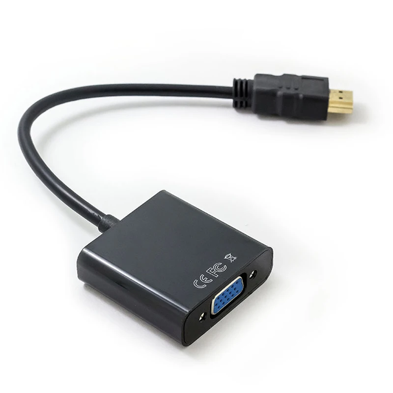 Amkle HDMI مهايئ VGA HDMI الذكور إلى VGA أنثى محول الفيديو 1080 P الرقمية إلى التناظرية الصوت للكمبيوتر لوحي محمول العارض