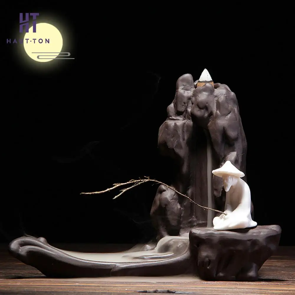 

Purple Sand Stick Holder Jiang Taigong Fishing Smoke Backflow Creative Home Decoration Aromatherapy Furnace
