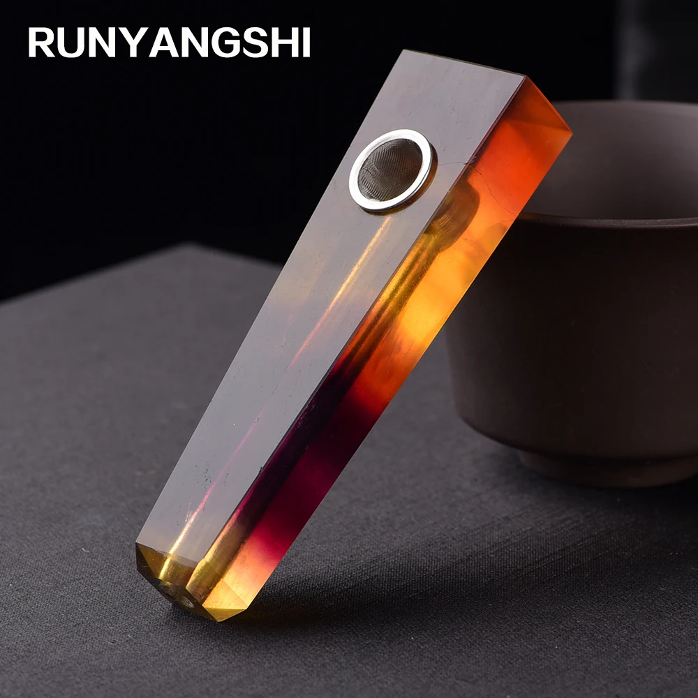 

Runyangshi Crystal Smoking Pipe Strainer Quartz Stone Yellow Healing Wand 1 Pc Smoke Pipe High Quality PH06