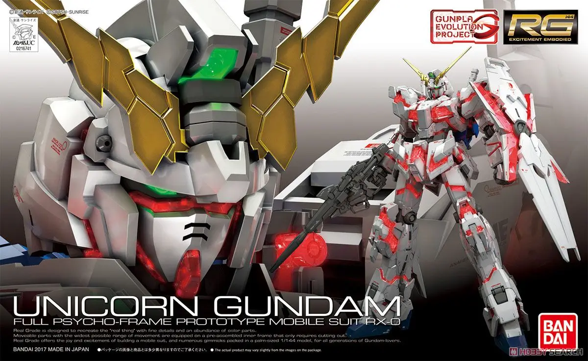 Bandai Gundam 16741 RG 1/144 RX-0 единорог мобильный костюм Сборная модель наборы экшн-фигурки |
