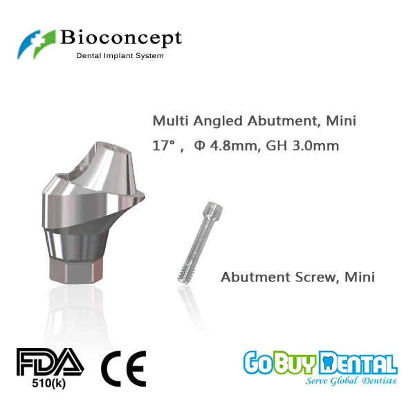 Osstem TSIII абатмент совместимые шестиугольник Mini Multi-угловой абатмент D4.8mm, десен высота 3,0 мм, угловой 17 (337140)