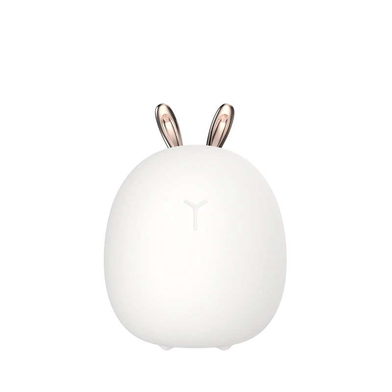 Милый светодиодный светильник с милым кроликом и оленем, беспроводной сенсорный силиконовый ночник для детей, Рождественский ночник - Испускаемый цвет: Rabbit LED Lamp