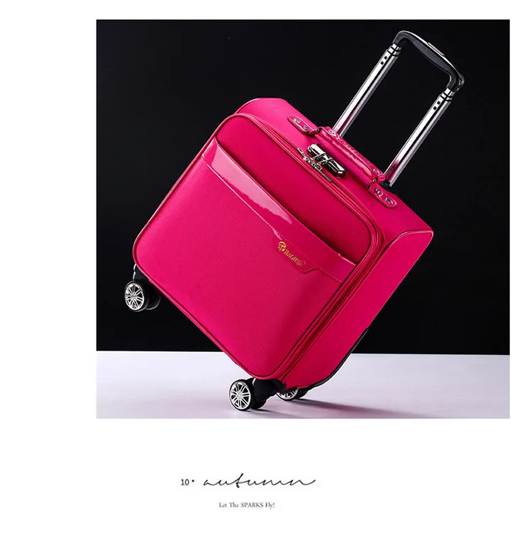 Unisex Business Travel Rolling Luggage Spinner Wheels 18 inch Suitcase Airplane Clothing Carry On Trolley Luggage (30)