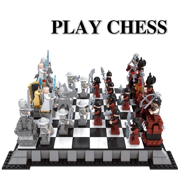 AUSINI 27907, новинка, серия "enviten замок", Международная Шахматная модель, строительные блоки, наборы, мини детские кирпичи, игрушки, Bringuedos, сделай сам