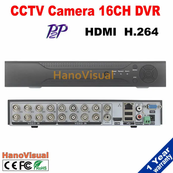 

Free Shipping 16CH DVR For CCTV Camera Support iPhone Android PTZ RS485 Remote View P2P 16 channel CIF HDMI H.264 Motion Detect