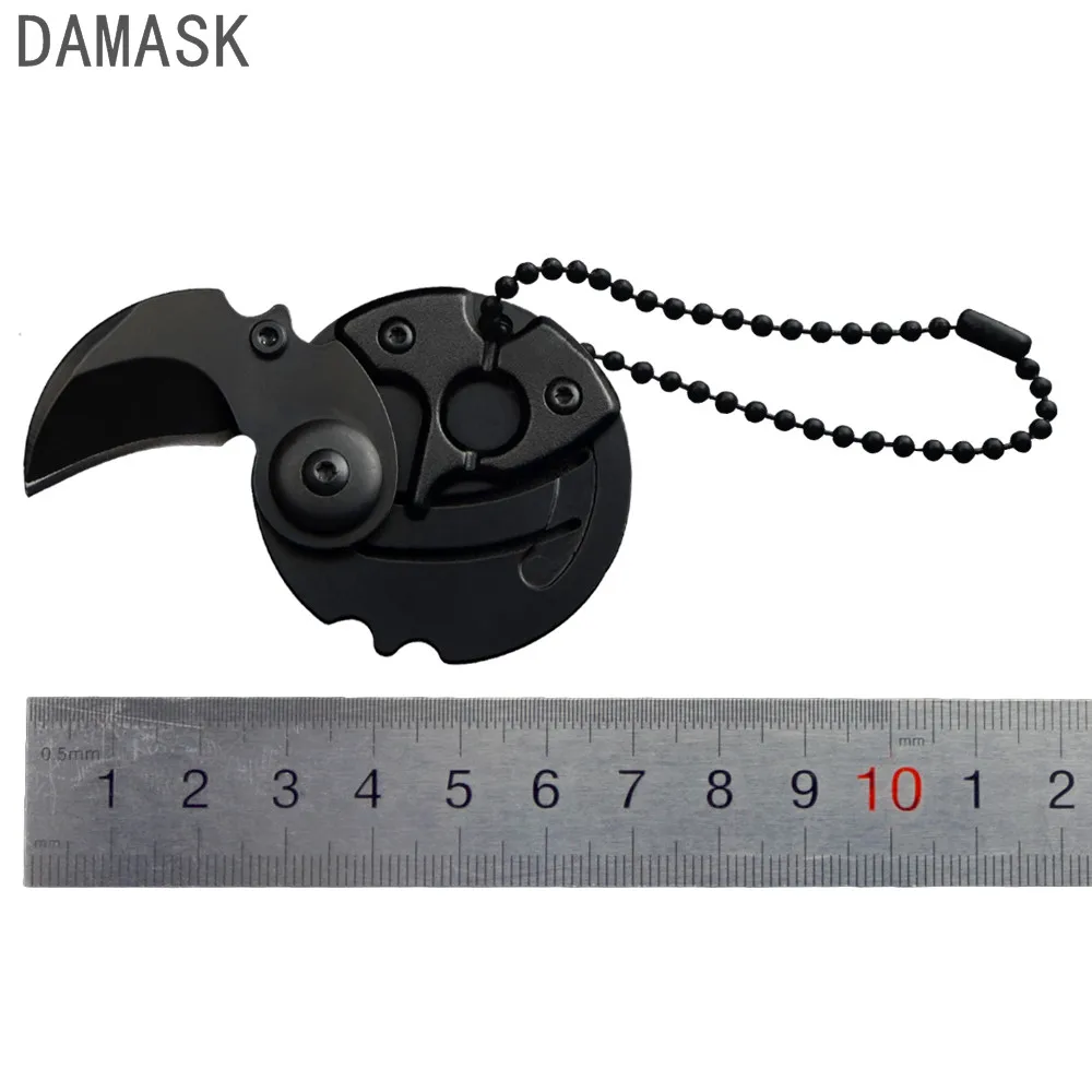 DAMASK Outdoor Survival Pocket Knife Stainless Steel Keychain Coin Knife EDC Mini Letter Opener