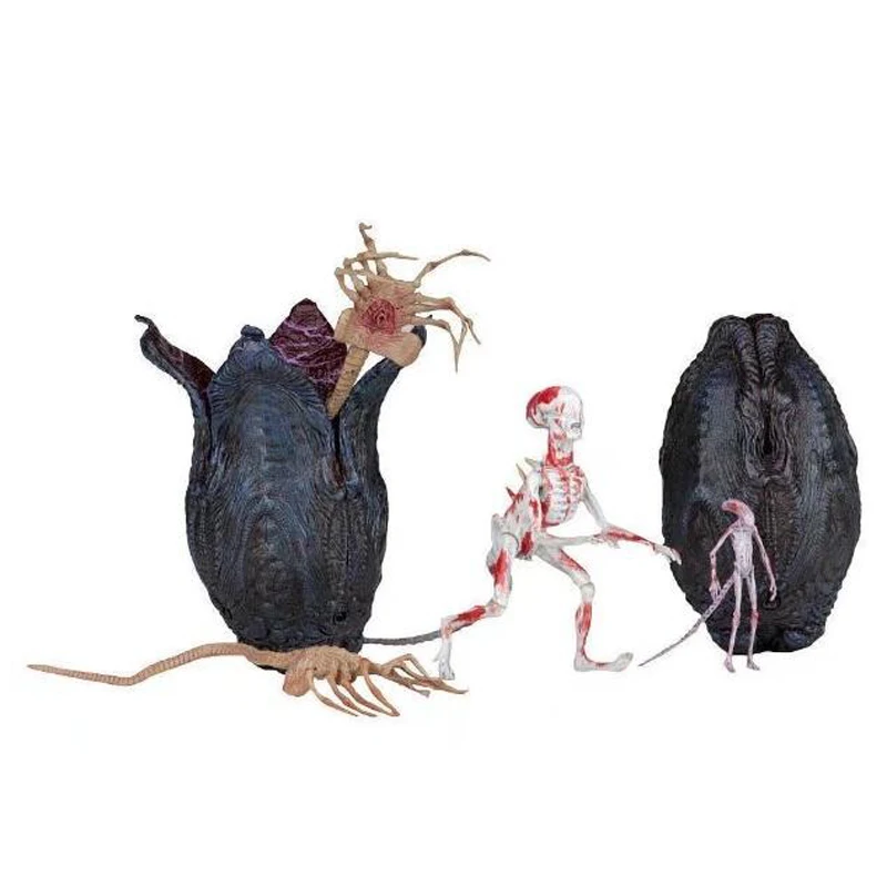 Movie AVP Aliens vs Predator Figure Series Alien Covenant Xenomorph Neomorph Creature Pack Toy Action Figures Model Toy Gift (10)