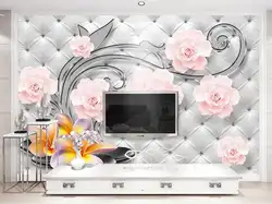 На заказ 3D обои гостиная мягкий цветок обои 3D настенные фрески обои для отеля домашний декор KTV Papel De Parede