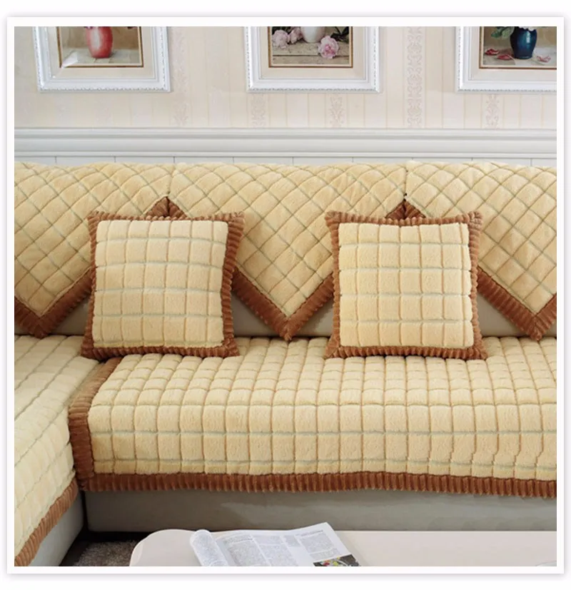 Кофейный бежевый плед стеганый чехол для дивана секционный диван Чехлы Для Мебели Чехлы для дивана протектор Капа де диван S-42