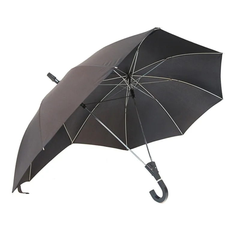 Новинка, автоматический зонт для двух человек, зонтик для влюбленных пар, зонтик с двумя головками, двойной стержень, зонт, Bumbershoot - Цвет: Черный