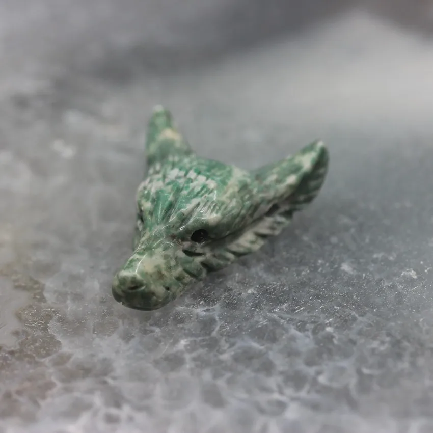 Green Jasper 23 камня на выбор, 3 шт./лот резные подвески в форме волчьей головы для ожерелья, натуральный кварц Агаты резьба фигурка Чакра Исцеление Кристалл - Окраска металла: Green Jasper