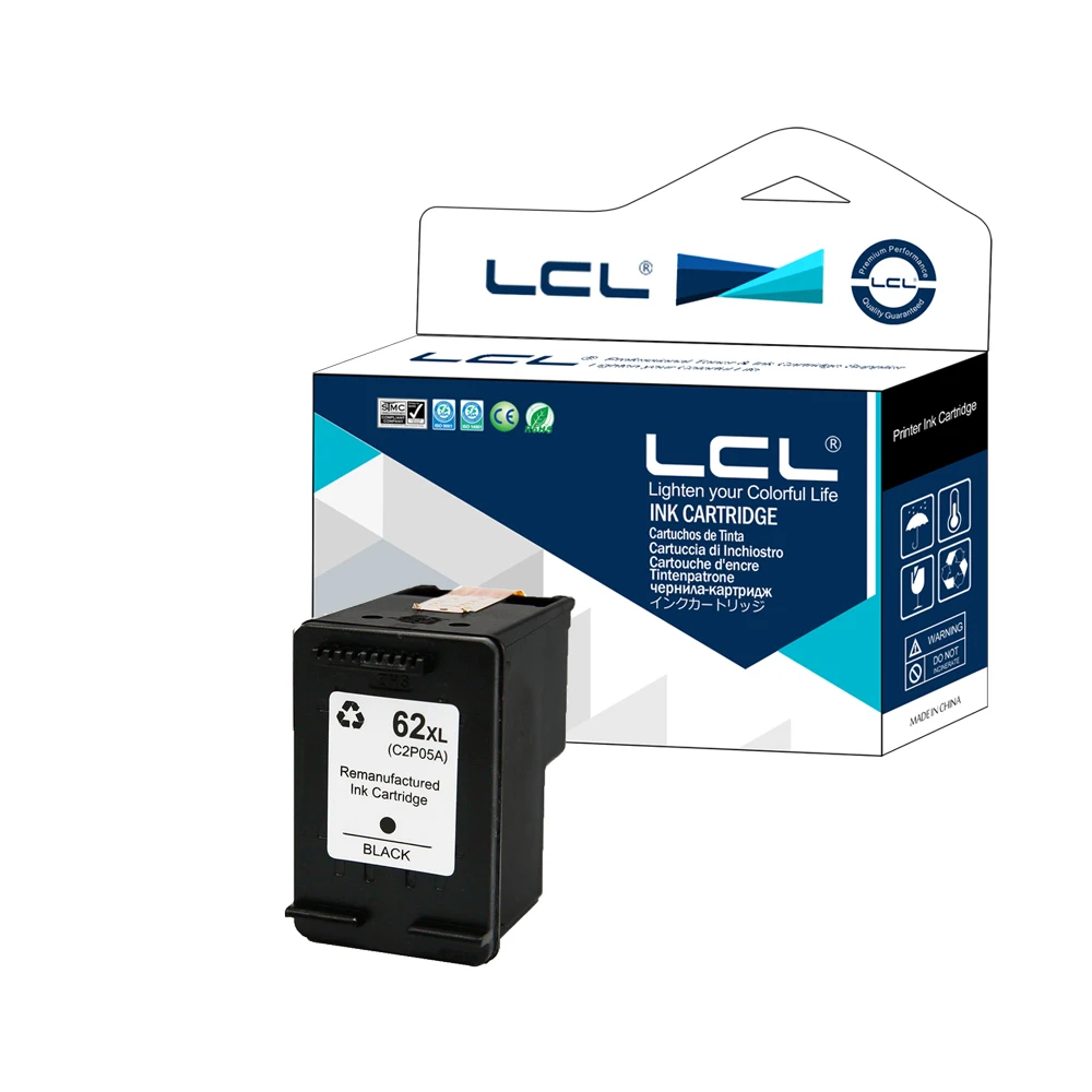 

LCL 62XL C2P05AN 62 XL (1-PACK Black ) Ink Cartridge Compatible for HP Deskjet  D1000/1050/2000/2050/2510/3000/3050/3052/3054