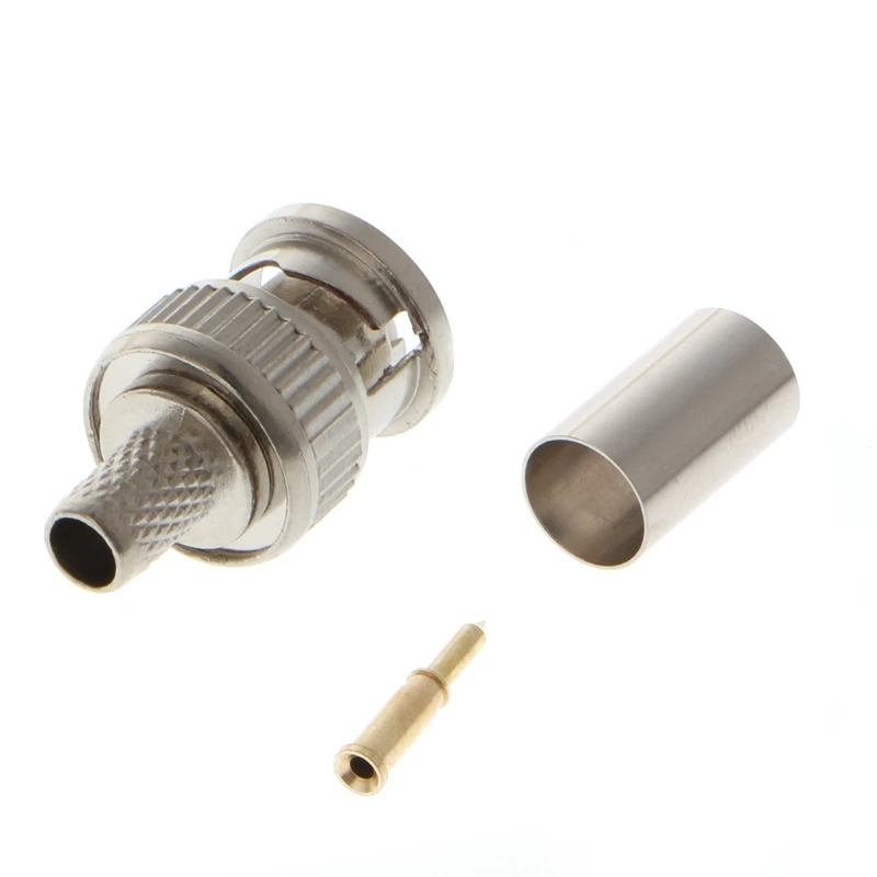 1 Set 3 Piece Professional BNC Male RG59 Plug Crimp Connectors Coaxial Cables