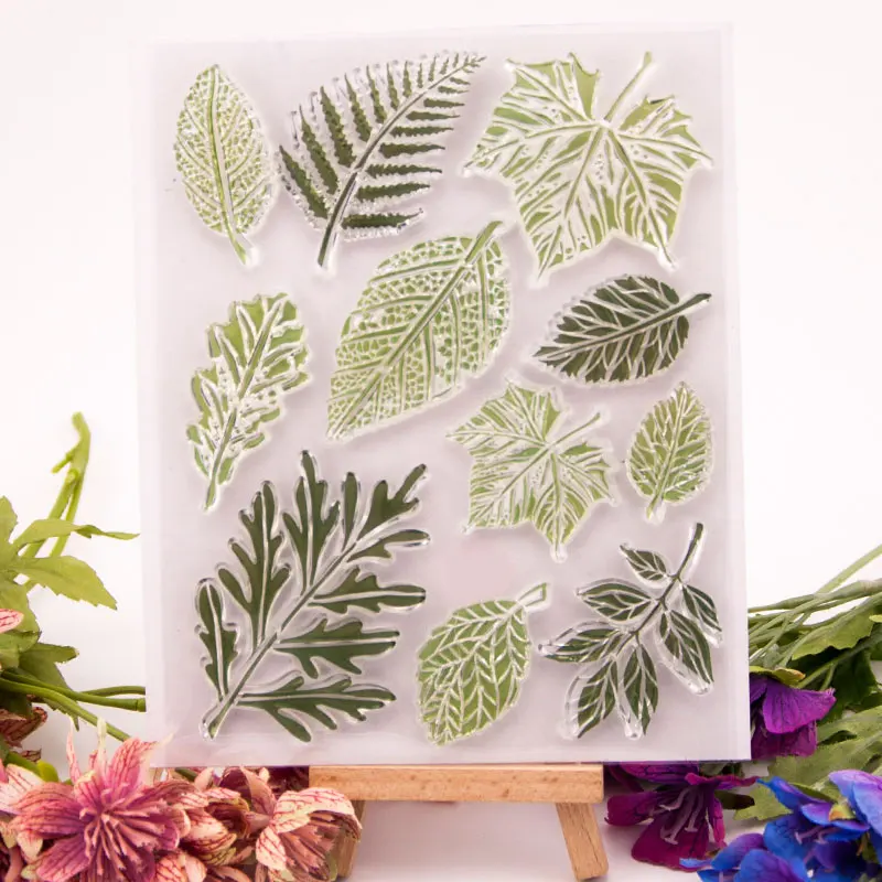 

Kind of Leaves Branch Clear Stamps for Scrapbooking DIY Silicone Seals Photo Album Embossing Folder Paper Maker Template Stencil