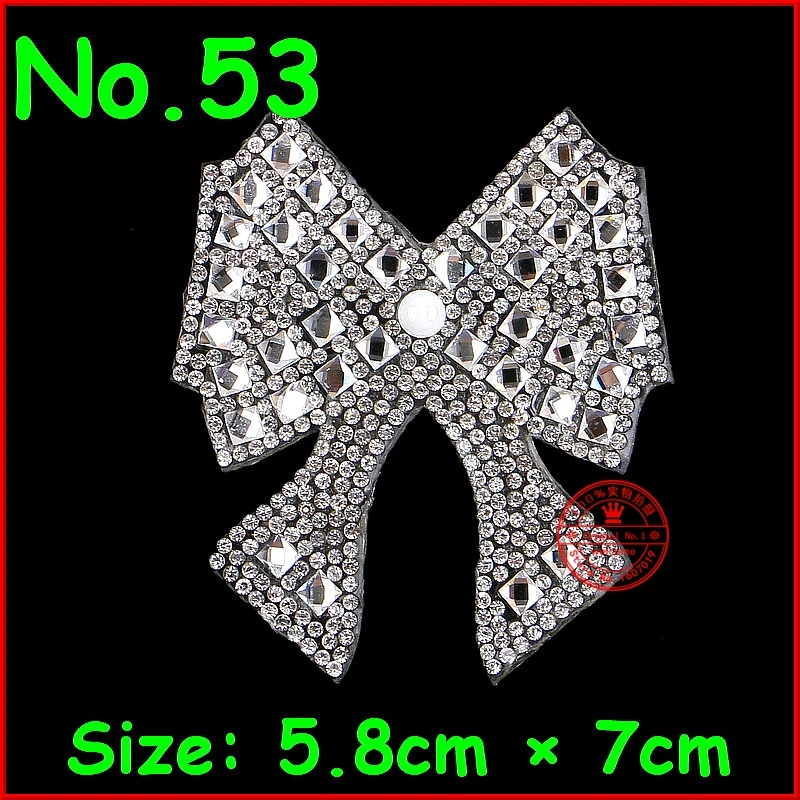 

3 pcs/Lot Shiny Bow High quality flat hotfix rhinestone,heat transfer iron on rhinestone applique Motifs Crystal Diy Accessories