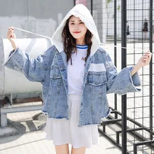 Весенняя женская джинсовая Свободная куртка с длинным рукавом в винтажном стиле со съемным ласточкин хвост Стильные повседневные Лоферы однобортный Повседневный