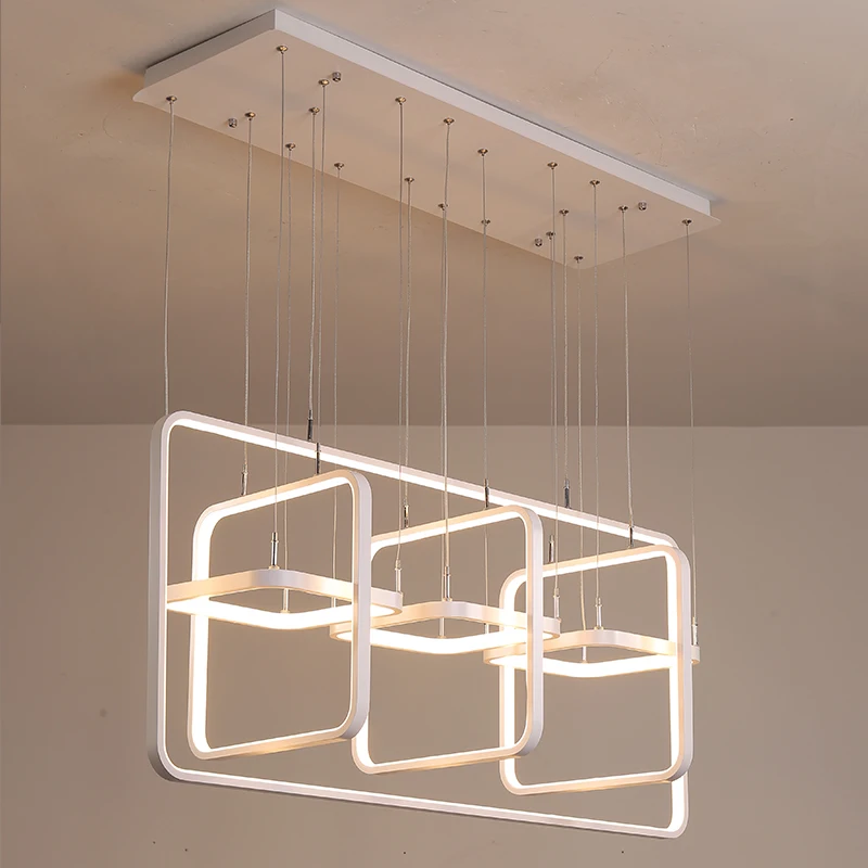 

Minimalism Modern LED Pendant Lights for Dining Room Living Room Pendant Lamp Fixtures White Color Aluminum Hanging Lamp