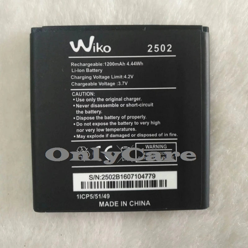 100% оригинал 1200 мАч для WIKO 2502 Батарея Bateria Batterij высокое качество | Мобильные
