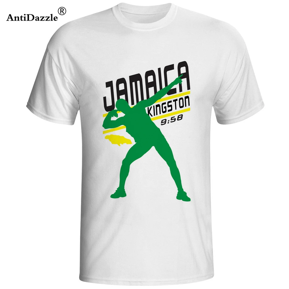 Antidazzle Usain Bolt Jamaica kingston Recordman футболки хлопковые винтажные на заказ с забавным