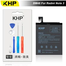 2017 NEW 100% KHP Original BM46 Phone Battery For Xiaomi RedMi Note 3 Pro Prime Hongmi Real 4000mAh Mobile Replacement Battery