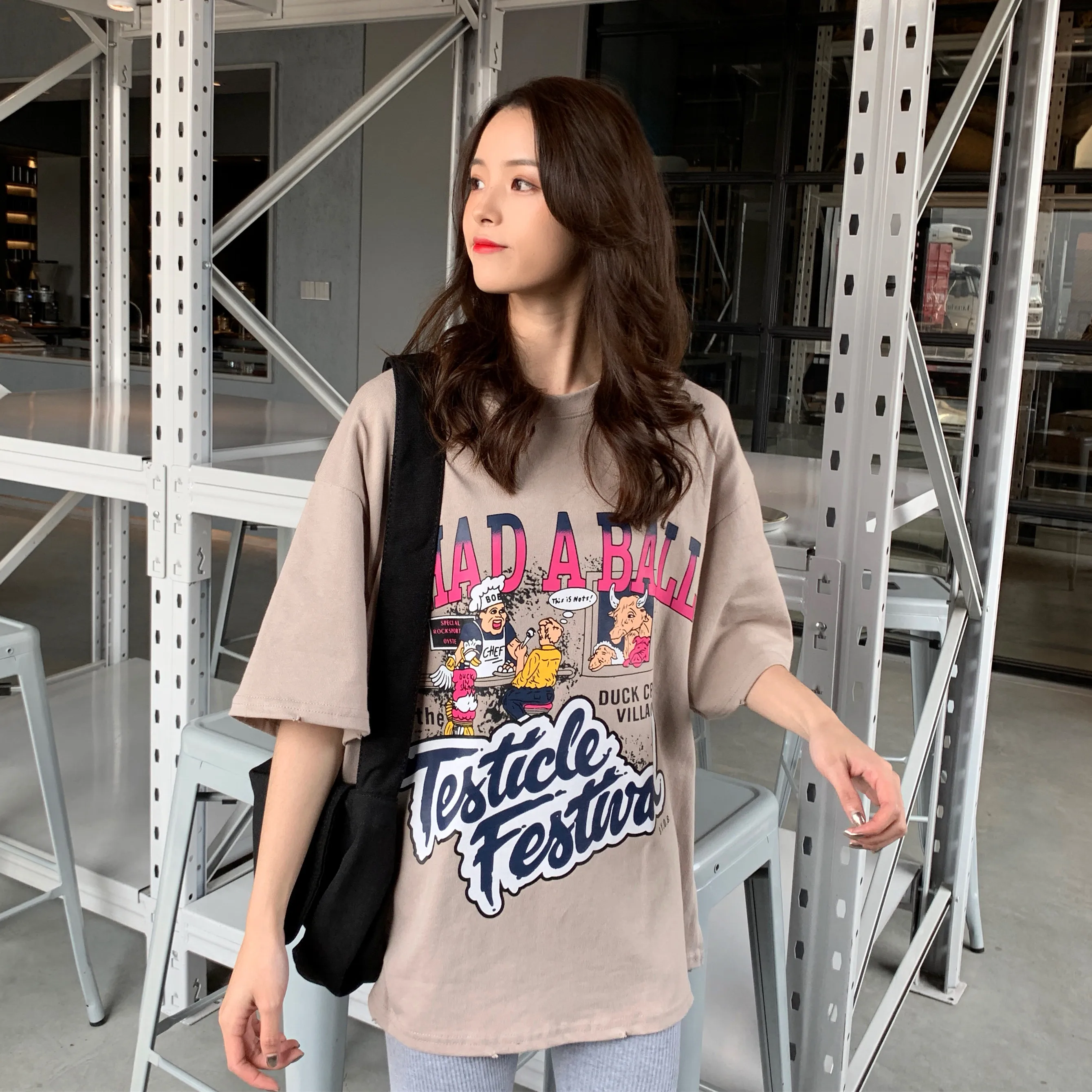 Для женщин футболки Harajuku Ulzzang студент свободные Письмо печати хип хоп шикарная