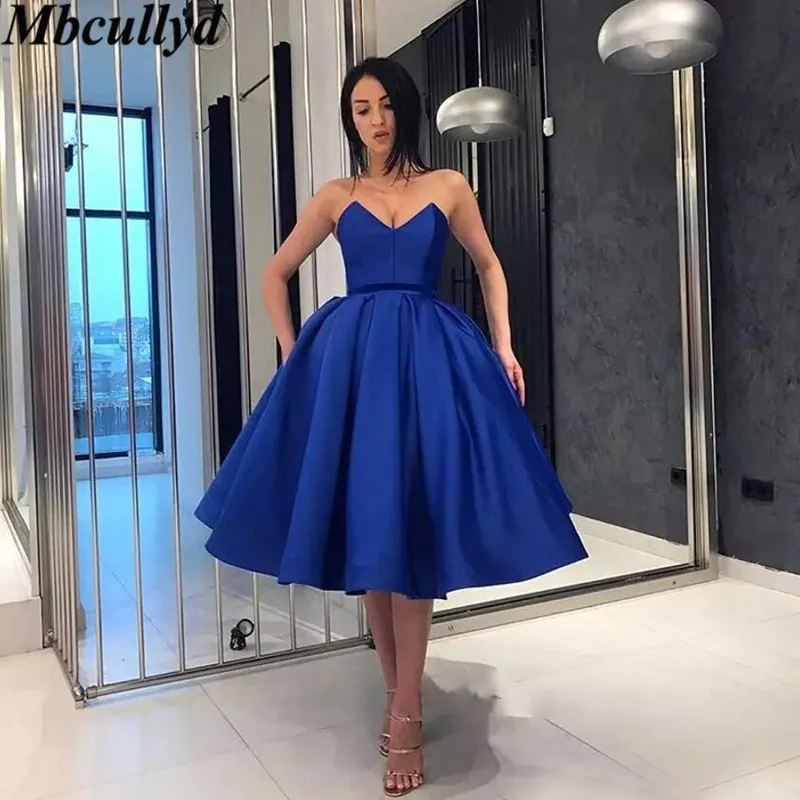 Mbcullyd женское вечернее синее платье короткие платья для невесты длиной до колена свадебное вечернее платье для женщин Бальное Платье vestidos de fiesta