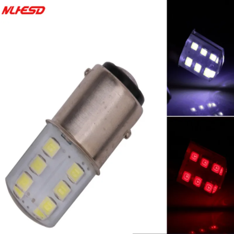 

2X Strobe flash 1157 BAY15D P21/5W Silicone Bulb 2835 SMD 12 LED Car reverse light brake light Parking Lamp Car accessories 12V