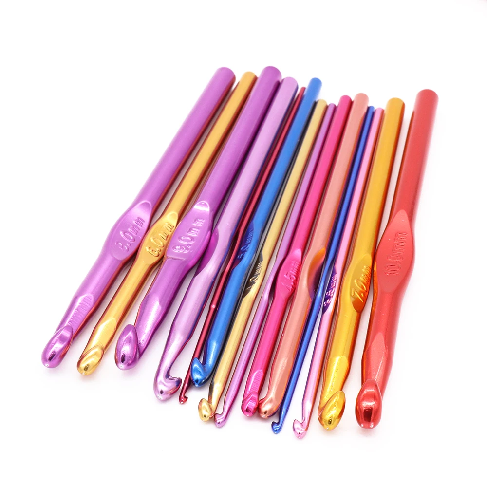 14 шт./компл. с одной головкой крючком глинозема несколько Цвет Вязание крюковые