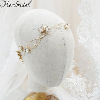 

Simple Design Floral Bridal Headpiece Handmade Hair Vine For Brides Fashion Party Hair Jewelry