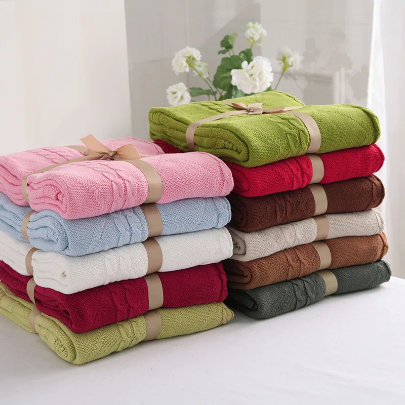 Cotton knitted blanket wool blanket air conditioner with sofa cover