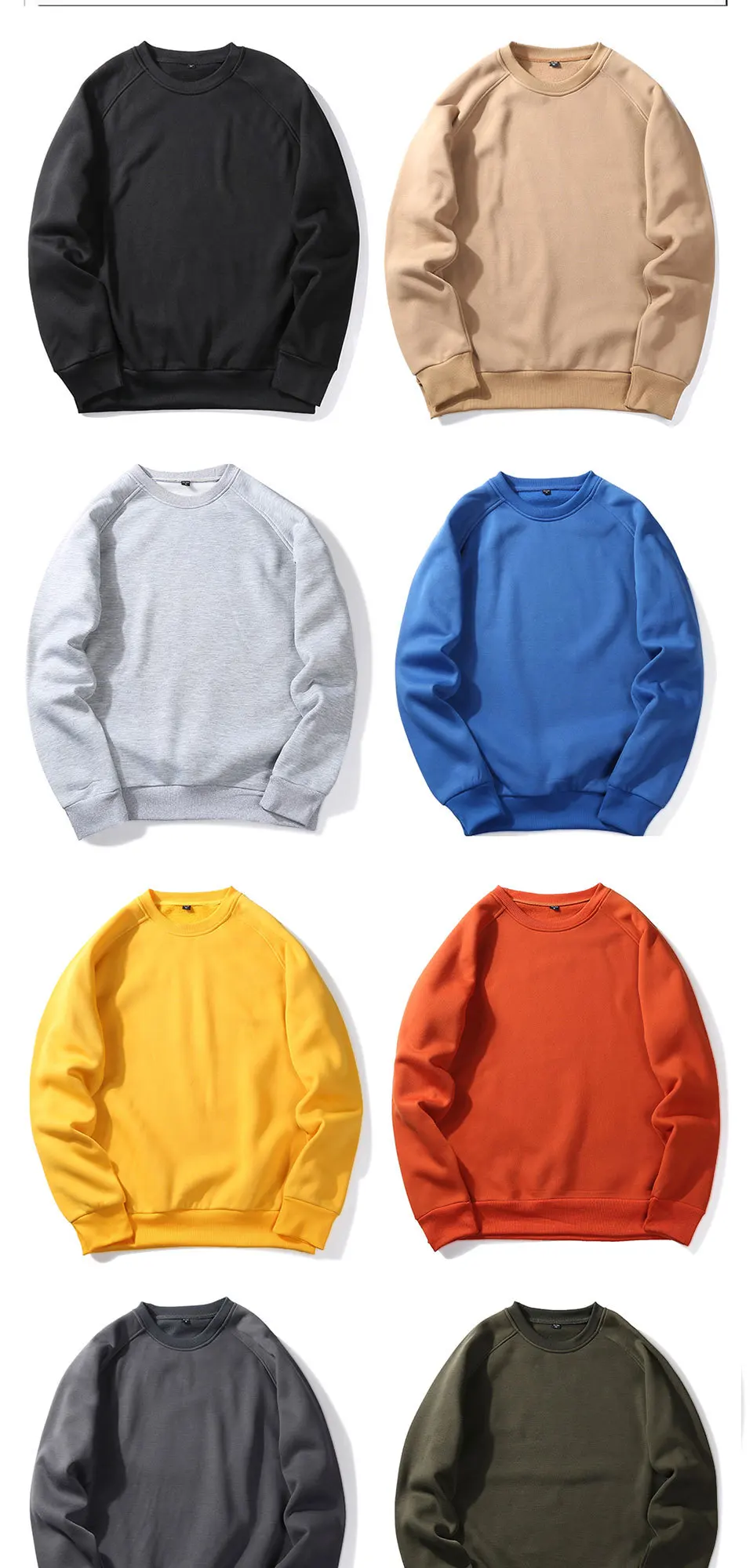 solid color crewneck sweatshirt