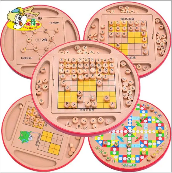 Многофункциональные деревянные головоломки с цифрами Sudoku игрушки для детей
