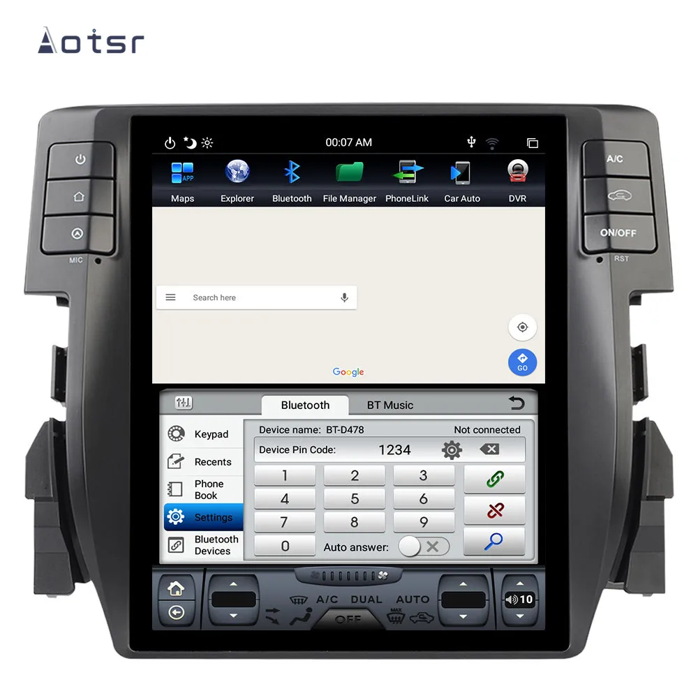Best Aotsr Tesla 10.4” Vertical screen Android 8.1 Car DVD Multimedia player GPS Navigation For Honda Civic 2016 2017 2018 carplay 4 Best Aotsr Tesla 10.4” Vertical screen Android 8.1 Car DVD Multimedia player GPS Navigation For Honda Civic 2016 2017 2018 carplay 4
