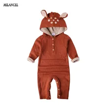 MILANCEL/ г.; трикотажный комплект одежды для маленьких мальчиков и девочек; комбинезон с длинными рукавами и рисунком оленя для новорожденных; комбинезон; roupas de bebe;