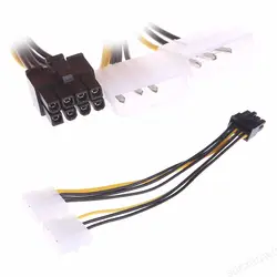 Планшет-OOTDTY 2 x 4-контактный молекс LP4 до 8-Pin разъем PCI Express Видеокарта ATX PSU Мощность адаптер кабель sata к usb