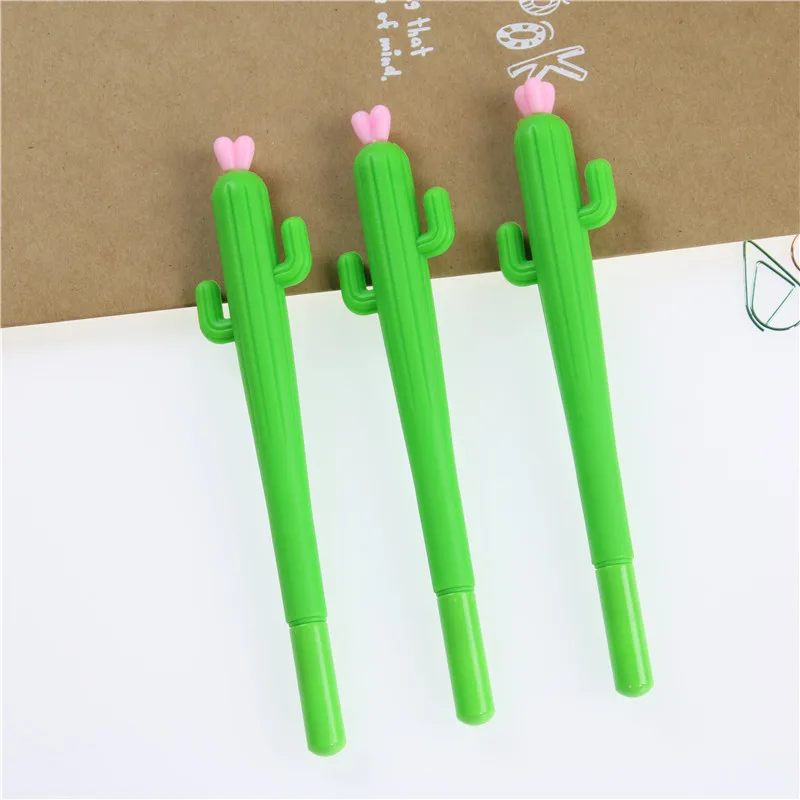 2 шт. милый творческий Зеленый Кактус Цветок гелевая ручка подарок для офиса и школы канцелярские ручки