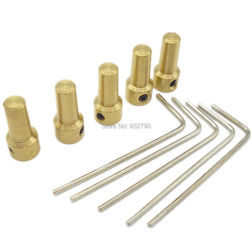 5pc 3.17mm Brass Mini Electric Motor Shaft Clamp Drill Chuck Clamp